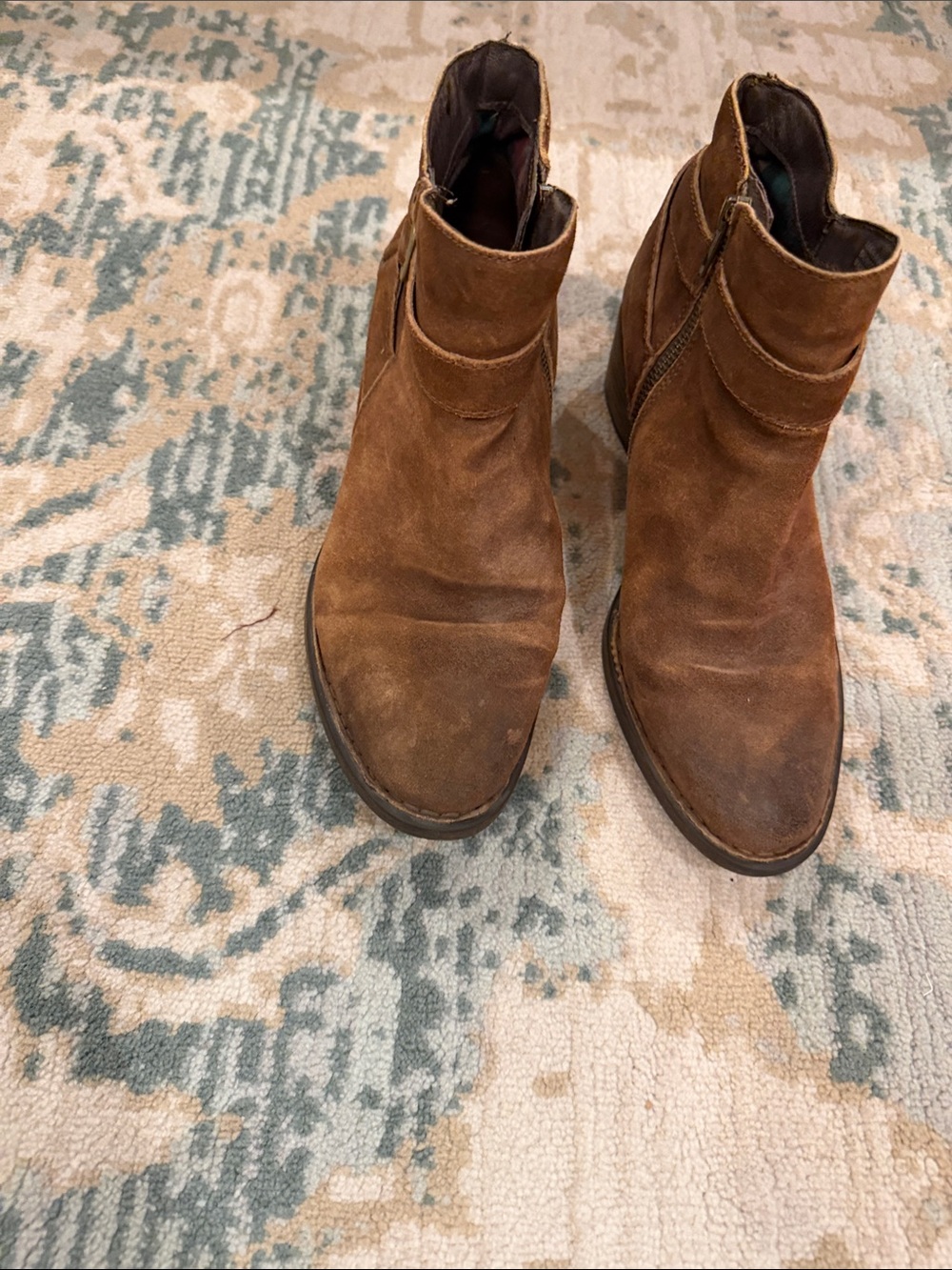 Born Brown Suede Chukka Boots with Side Zip